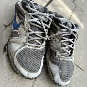 My used everyday Nike Air Gray and Blue Sneakers